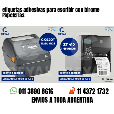 etiquetas adhesivas para escribir con birome Papelerías