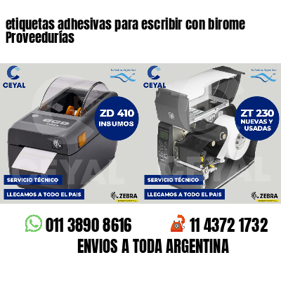 etiquetas adhesivas para escribir con birome Proveedurías