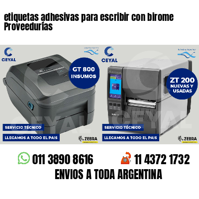 etiquetas adhesivas para escribir con birome Proveedurías