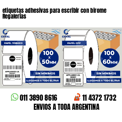 etiquetas adhesivas para escribir con birome Regalerías