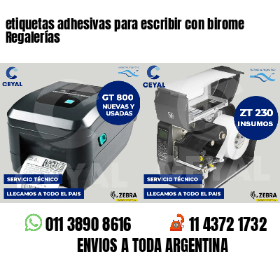 etiquetas adhesivas para escribir con birome Regalerías