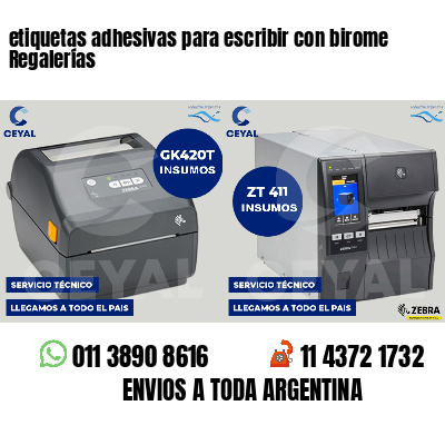 etiquetas adhesivas para escribir con birome Regalerías