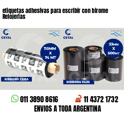 etiquetas adhesivas para escribir con birome Relojerías