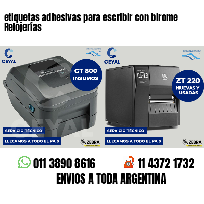 etiquetas adhesivas para escribir con birome Relojerías