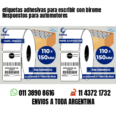 etiquetas adhesivas para escribir con birome Respuestos para automotores