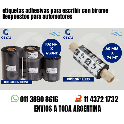 etiquetas adhesivas para escribir con birome Respuestos para automotores