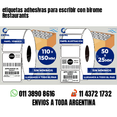 etiquetas adhesivas para escribir con birome Restaurants