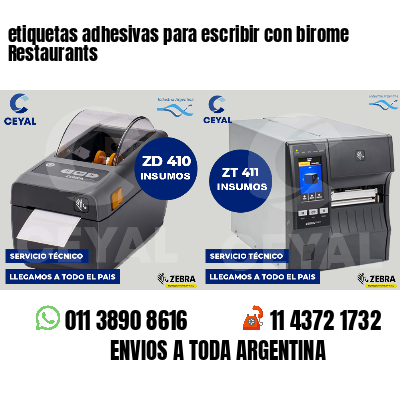 etiquetas adhesivas para escribir con birome Restaurants