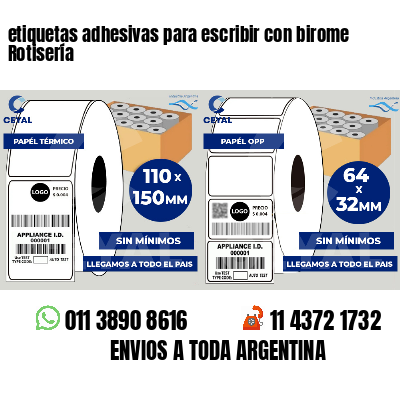 etiquetas adhesivas para escribir con birome Rotisería