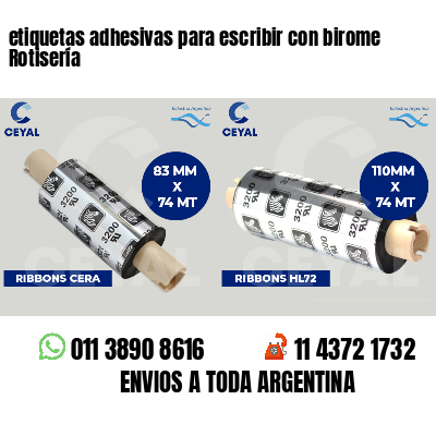 etiquetas adhesivas para escribir con birome Rotisería