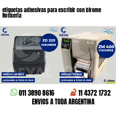 etiquetas adhesivas para escribir con birome Rotisería