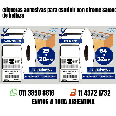 etiquetas adhesivas para escribir con birome Salones de belleza