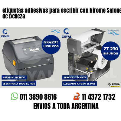 etiquetas adhesivas para escribir con birome Salones de belleza
