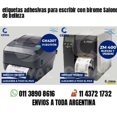 etiquetas adhesivas para escribir con birome Salones de belleza