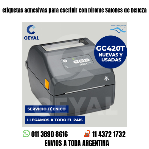 etiquetas adhesivas para escribir con birome Salones de belleza