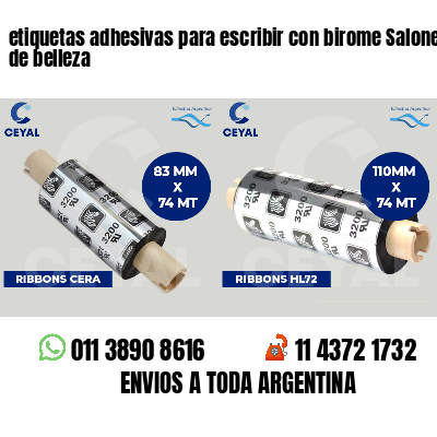 etiquetas adhesivas para escribir con birome Salones de belleza