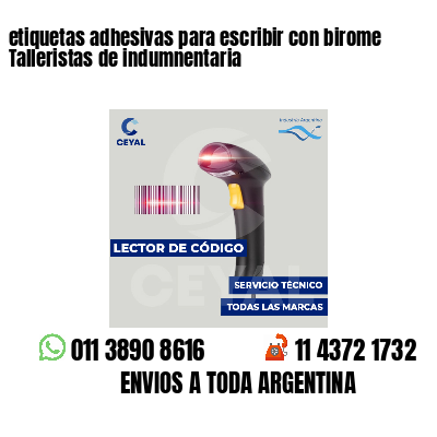 etiquetas adhesivas para escribir con birome Talleristas de indumnentaria