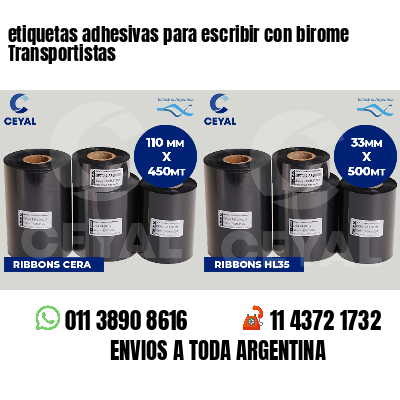 etiquetas adhesivas para escribir con birome Transportistas