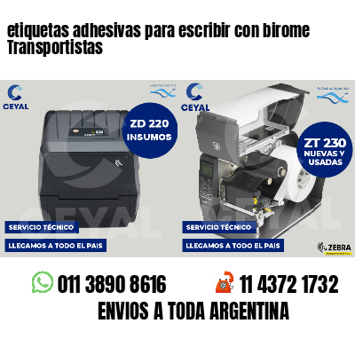 etiquetas adhesivas para escribir con birome Transportistas