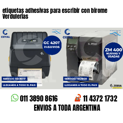 etiquetas adhesivas para escribir con birome Verdulerías