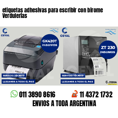 etiquetas adhesivas para escribir con birome Verdulerías
