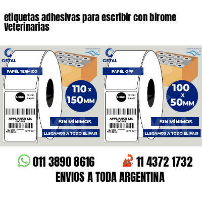 etiquetas adhesivas para escribir con birome Veterinarias