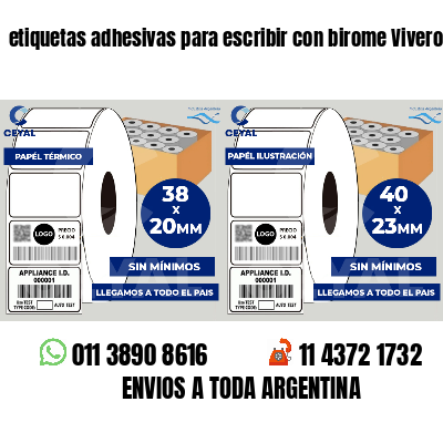etiquetas adhesivas para escribir con birome Viveros