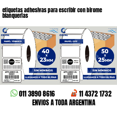 etiquetas adhesivas para escribir con birome blanquerías