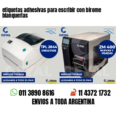 etiquetas adhesivas para escribir con birome blanquerías
