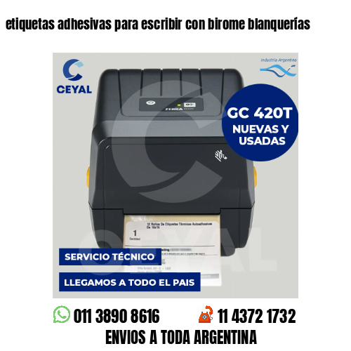 etiquetas adhesivas para escribir con birome blanquerías