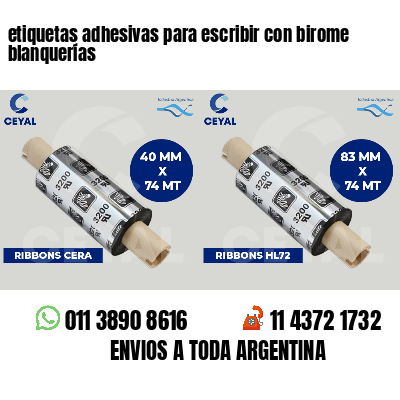 etiquetas adhesivas para escribir con birome blanquerías
