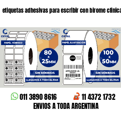 etiquetas adhesivas para escribir con birome clinicas