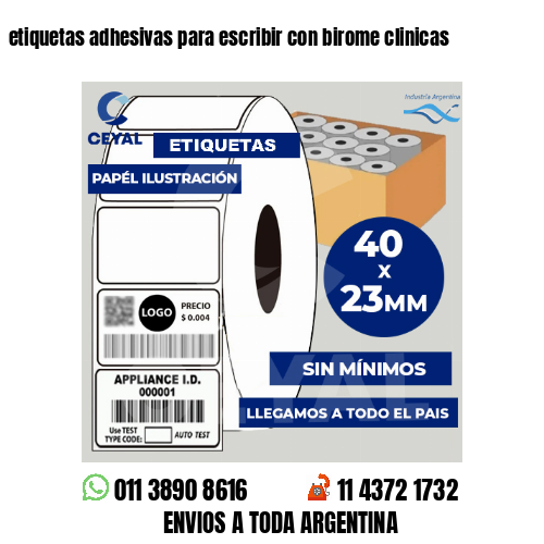 etiquetas adhesivas para escribir con birome clinicas