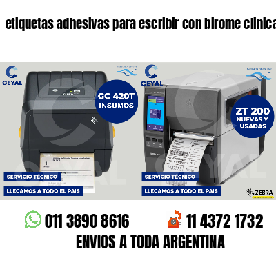 etiquetas adhesivas para escribir con birome clinicas