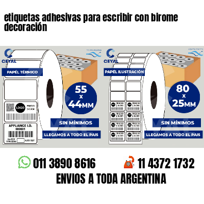 etiquetas adhesivas para escribir con birome decoración