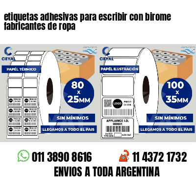 etiquetas adhesivas para escribir con birome fabricantes de ropa