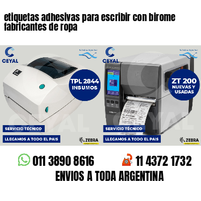 etiquetas adhesivas para escribir con birome fabricantes de ropa