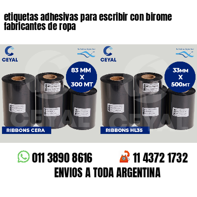 etiquetas adhesivas para escribir con birome fabricantes de ropa
