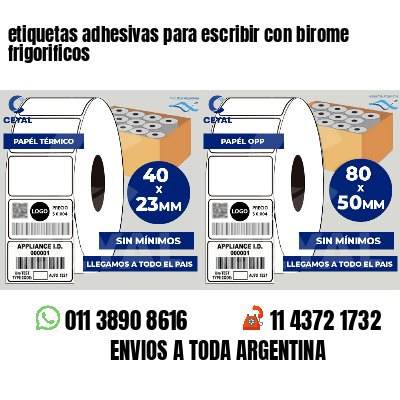 etiquetas adhesivas para escribir con birome frigorificos