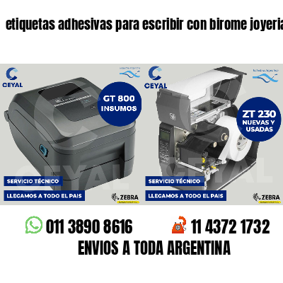 etiquetas adhesivas para escribir con birome joyerias