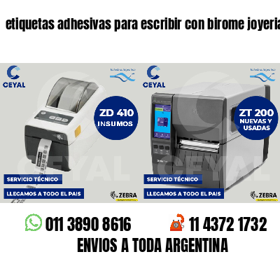 etiquetas adhesivas para escribir con birome joyerias