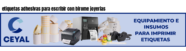 etiquetas adhesivas para escribir con birome joyerias