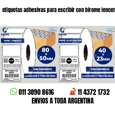etiquetas adhesivas para escribir con birome lenceria