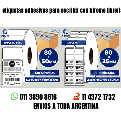 etiquetas adhesivas para escribir con birome librerias