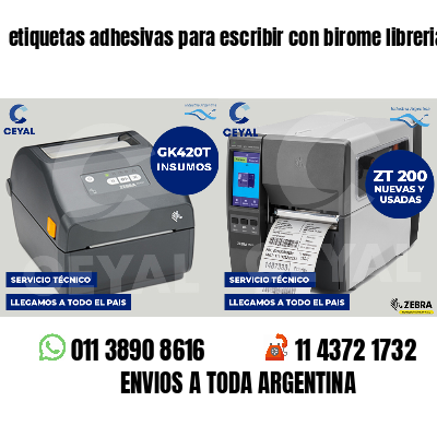 etiquetas adhesivas para escribir con birome librerias