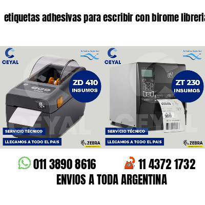 etiquetas adhesivas para escribir con birome librerias
