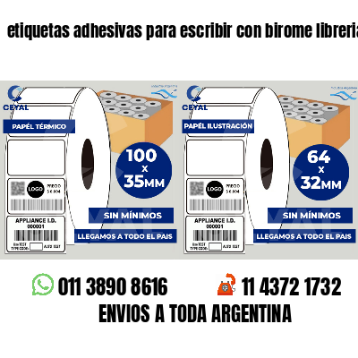 etiquetas adhesivas para escribir con birome librerias