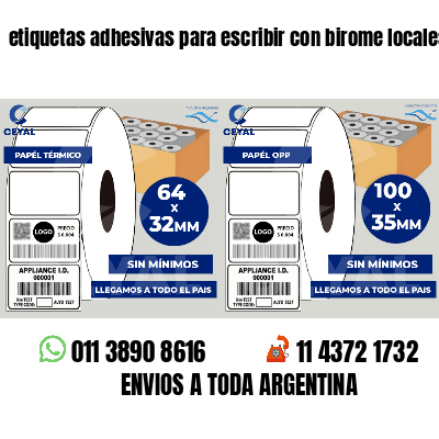 etiquetas adhesivas para escribir con birome locales