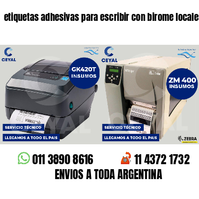 etiquetas adhesivas para escribir con birome locales