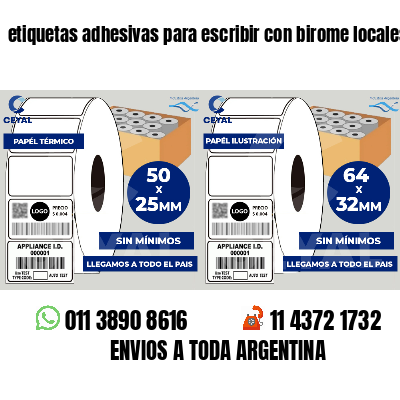 etiquetas adhesivas para escribir con birome locales
